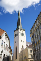 Fototapeta na wymiar Saint Olafs Church or St. Olavs Church, Estonian - Oleviste kirik in Tallinn, Estonia