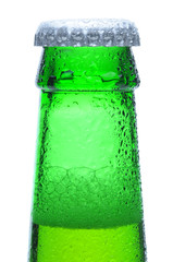 Macro Shot of Green Beer Bottle Neck