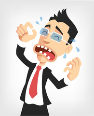 Frustrated businessman. Vector flat illustration