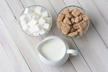 Bowls of Sugar and Cream