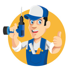 Vector worker flat cartoon illustration