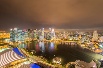 Fototapeta premium Panorama of Singapore skyline downtown
