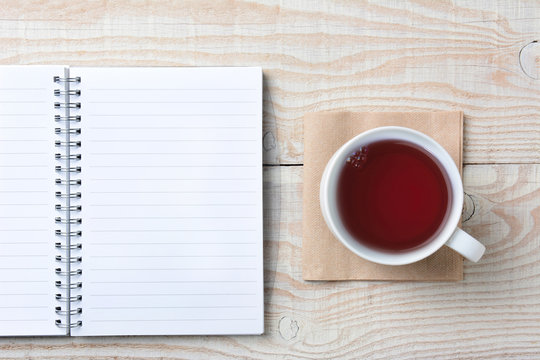 Note Pad and Cup of Tea