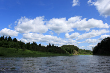Russian landscape river Sylva