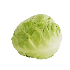 Fototapeta premium Green cabbage isolated over white 