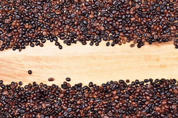 Coffee Beans on a wooden background
