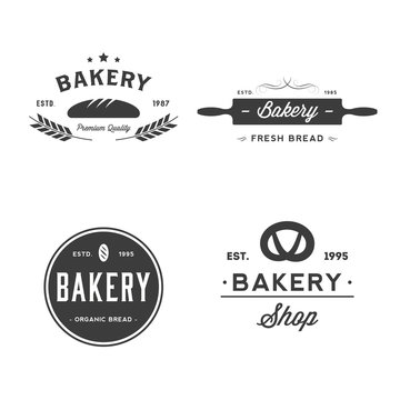 Set of bakery and bread shop logos
