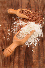 varieties of rice with garlic and ginger