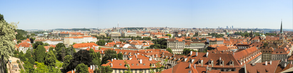 Naklejka na ściany i meble Panorama of Prague, Czech Republic