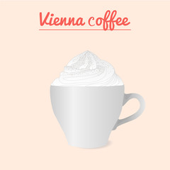 Vector illustration of Vienna (Viennese) coffee