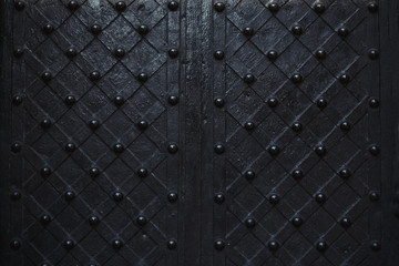 Close up  iron door with ornament