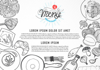 vector food design template. menu restaurant brochure.