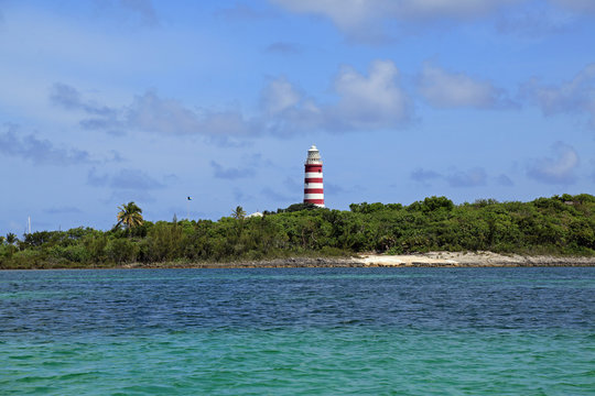 Hope Town Lighthouse on Great Abaco Island, Bahamas