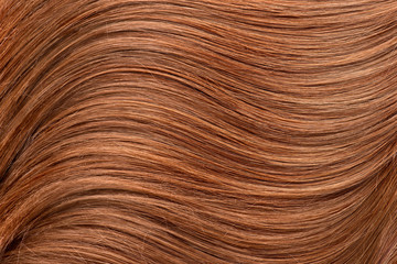 Long red human shiny hair / Wavy red human hair background