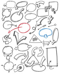 hand draw bubble and arrow.