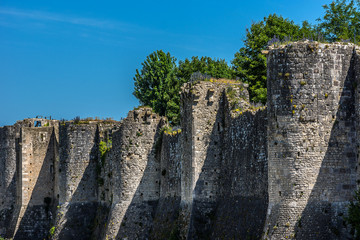 Fototapeta na wymiar Medieval city wall in Provins, Seine-et-Marne department, France