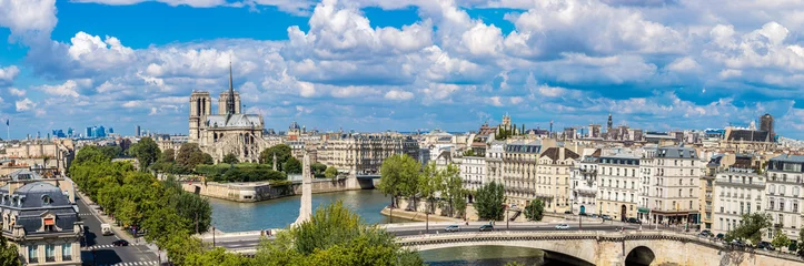 Fotobehang Seine en Notre Dame de Paris © Sergii Figurnyi