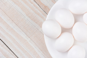 White Eggs in White Bowl