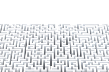Abstract white maze with copyspace. Isolated on white. Contains clipping path
