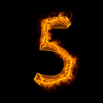 Fire alphabet isolated on black