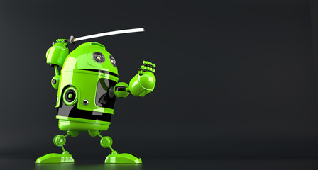 Cyber ninja. Technology concept. Isolated. Contains clipping path © kirill_makarov