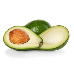 Fresh avocados isolated on white