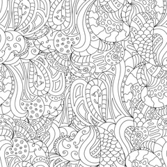 isolated black and white decor element style zentangle