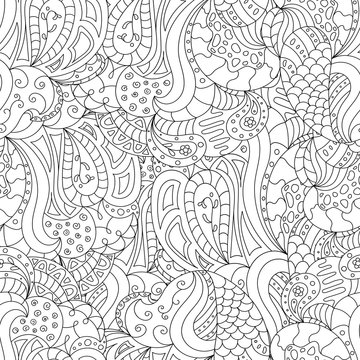isolated black and white decor element style zentangle