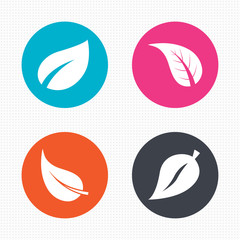 Leaf icon. Fresh natural product symbols.