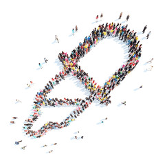 people in the shape of medicine dropper.