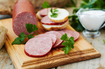 Salami with herbs