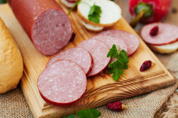 Salami with herbs