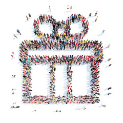 people in the shape of a wedding gift.