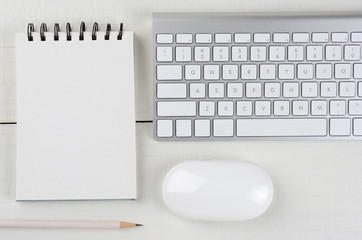 Horizontal White Home Office Desk