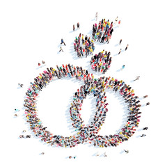 people in the shape of an engagement ring.