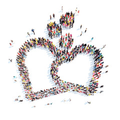 people in the shape of an engagement ring.