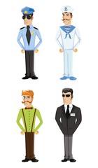 Cartoon vector characters of different professions 