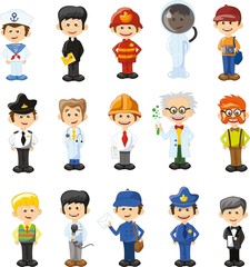 Cartoon vector characters of different professions 