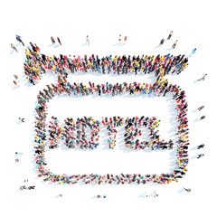 people in the shape of tablets hotel.