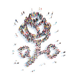 people in the shape of a rose.