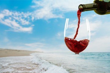 Wine, Pouring, Glass.