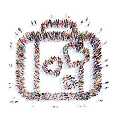 people in the shape of a wedding suitcase.