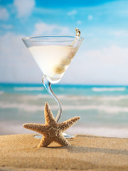 Martini cocktail at the beach