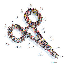 people in the shape of a medical clip.