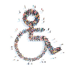 people in the shape of wheelchair users.