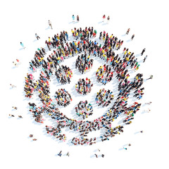 people in the shape of bacteria.