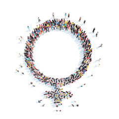 people in the shape of female character.