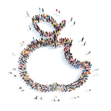 people in the shape of an apple.