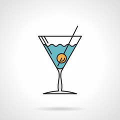 Cocktail flat color vector icon