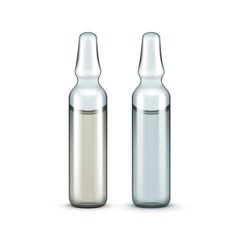 Vector Glass Medical Ampoules Bottles Isolated